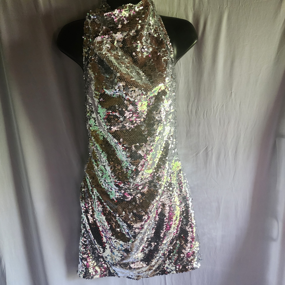 Prettylittlething Multicolor Sequin Backless Dress - image 1